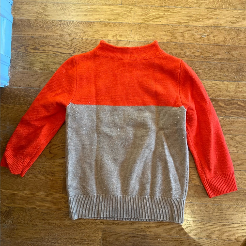 J Crew orange and tan sweater